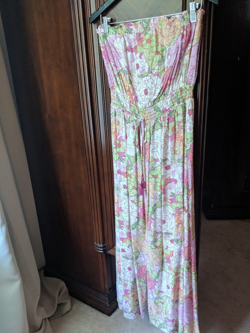 JS Floral Strapless Maxi Dress